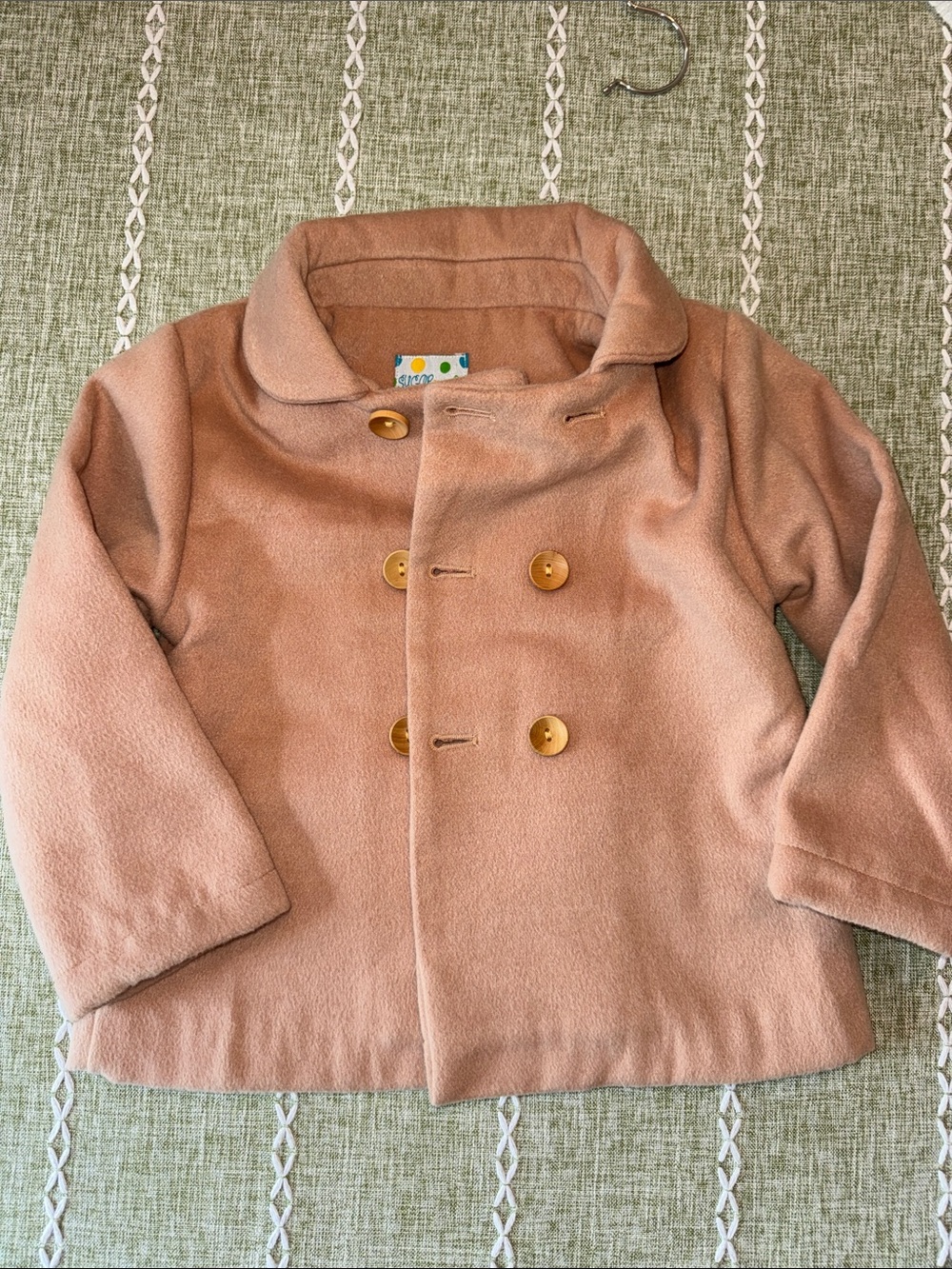 Double-Breasted Camel Peacoat